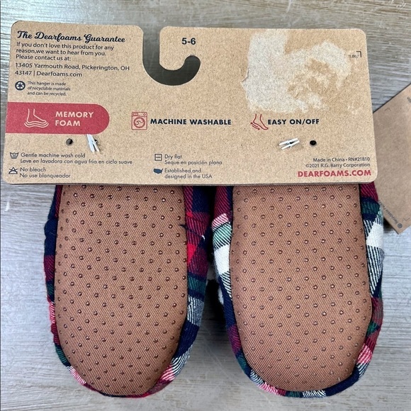 DearFoams Baby Bear Plaid Slippers Warm Cozy Sherpa Lining & Indoor/Outdoor Sole - Picture 10 of 11